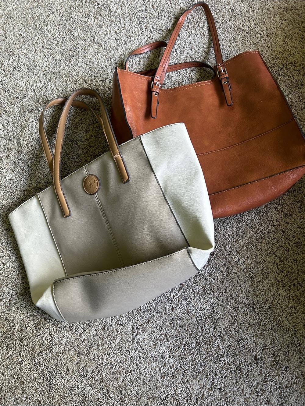 Nine West 2 toned tote and brown tote(no brand tag) attached. Both in good